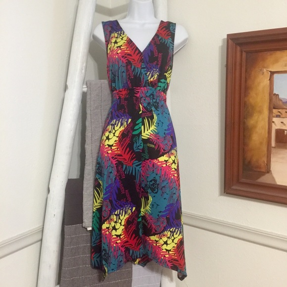 NY Collection Dresses & Skirts - NY Collection multi color dress size XL fern print